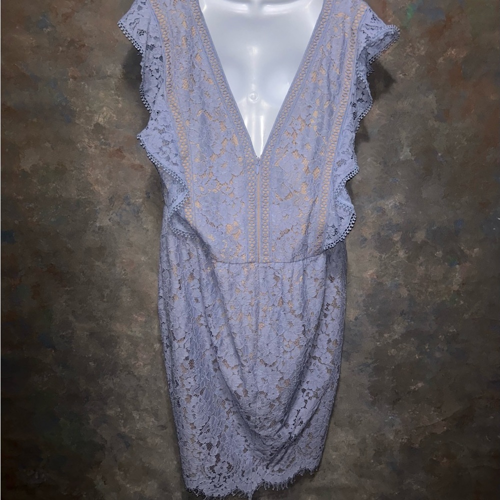 City Chic Lavender Lace Ruffle Dress